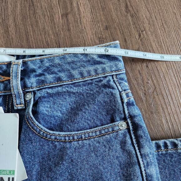 Ganni Betzy Mid Blue Stone High Rise Slim‎ Flare Crop Jean 25/32 NWT $195 - Picture 6 of 9